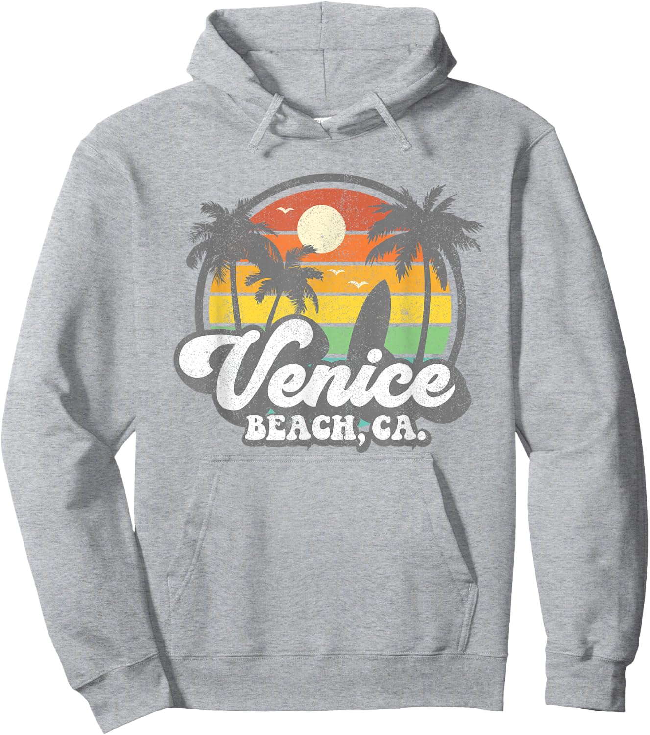 Vintage Venice Beach California CA Surfing Retro Surf Gift Hoodie - Hoodie | Ash
