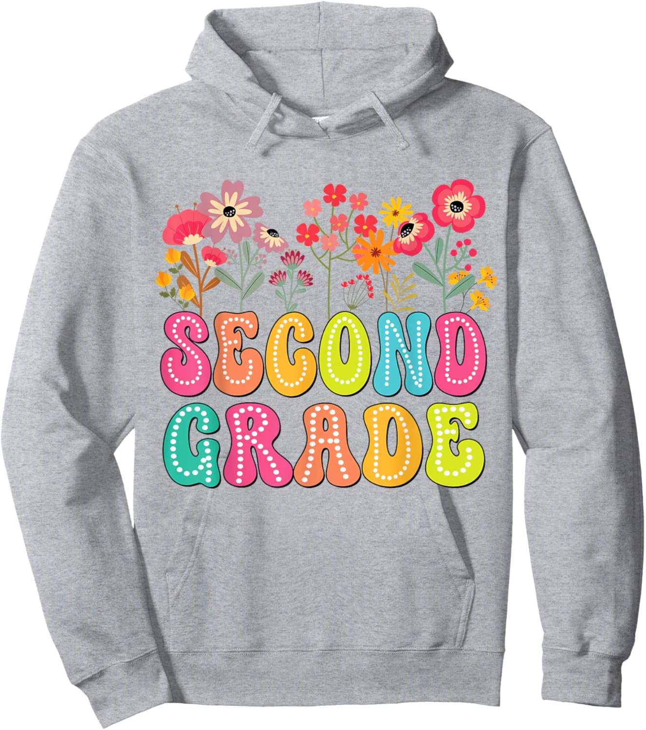 2nd Second Grade Teacher Back To School Floral Outfits Hoodie - Hoodie | Ash