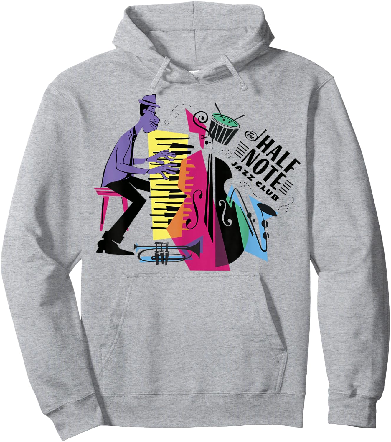 Disney Pixar Soul Half Note Jazz Club Collage Logo Hoodie - Hoodie | Ash