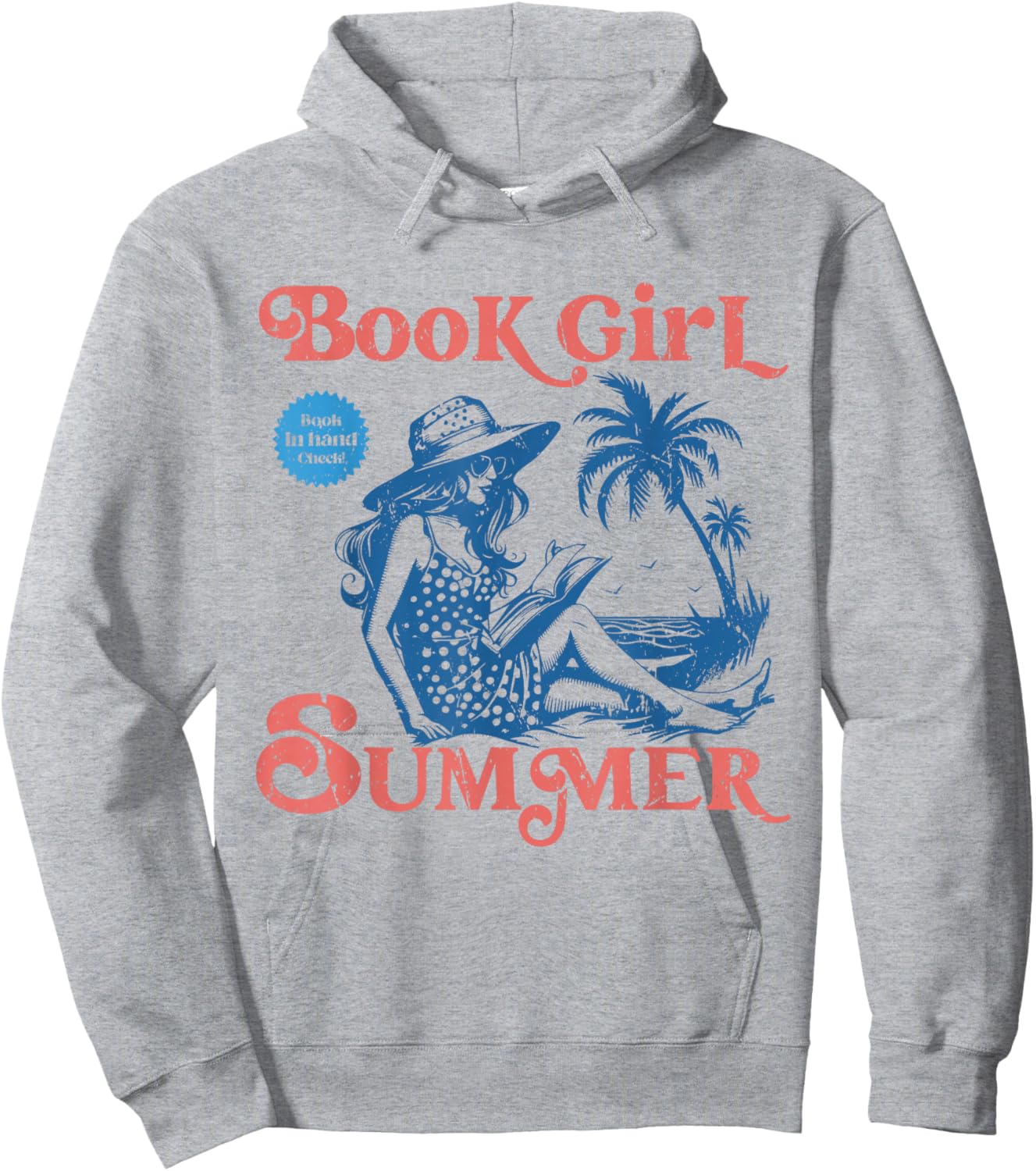 Girl Reading Book Summer Funny Beach Vacation For Book Lover Hoodie - Hoodie | Ash