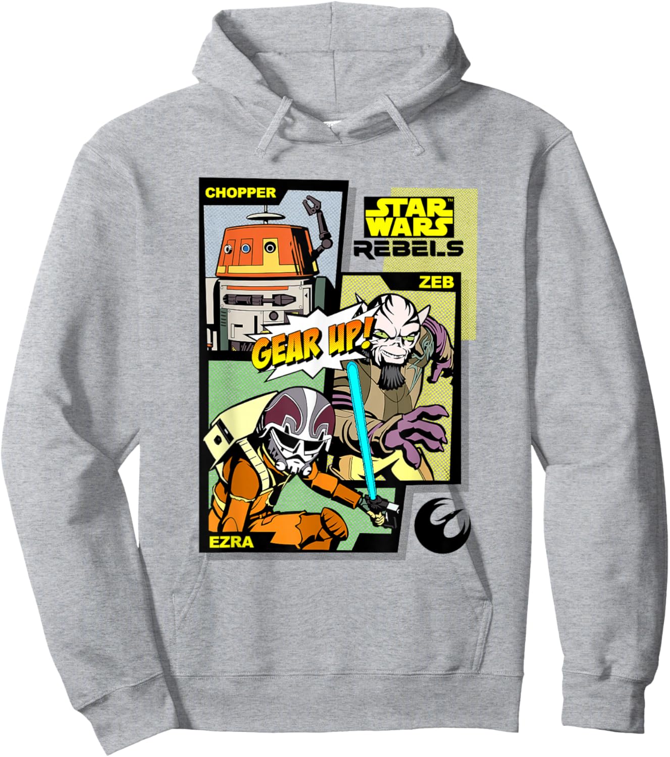 Star Wars Rebels Gear Up! Chopper Ezra & Zeb Comic Panels Hoodie - Hoodie | Ash