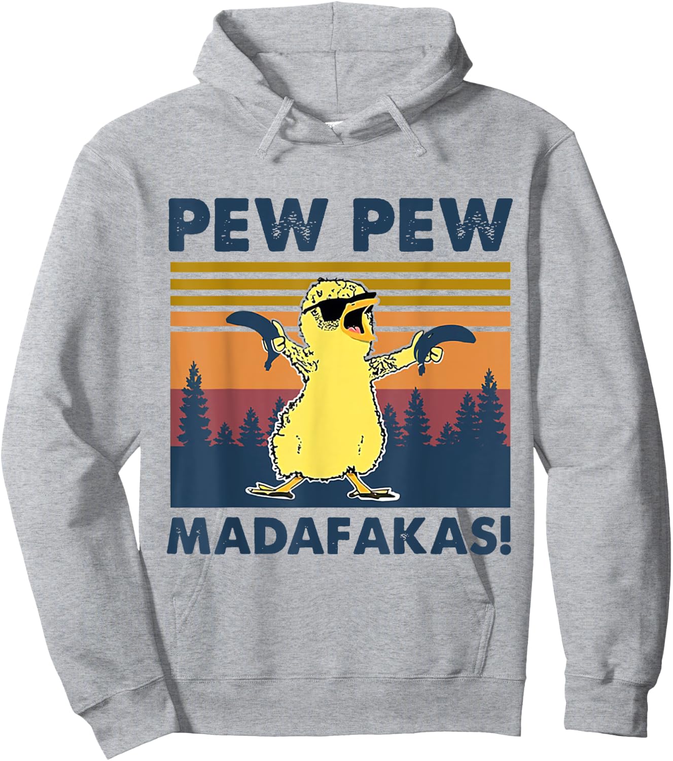 Pew Pew Madafakas Chicken Pew Pew Banana Funny Hoodie - Hoodie | Ash