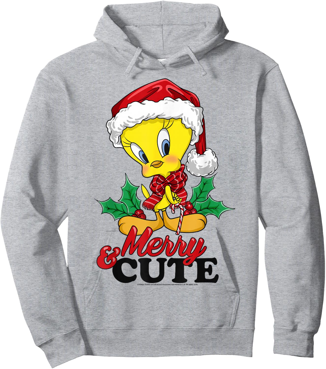 Looney Tunes Christmas Tweety Bird Merry & Cute Hoodie - Hoodie | Ash