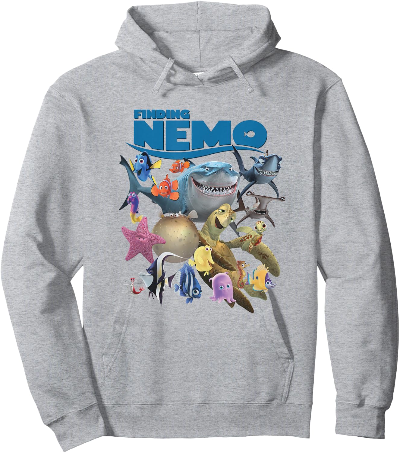 Disney Pixar Finding Nemo Iconic Characters Group Shot Logo Hoodie - Hoodie | Ash