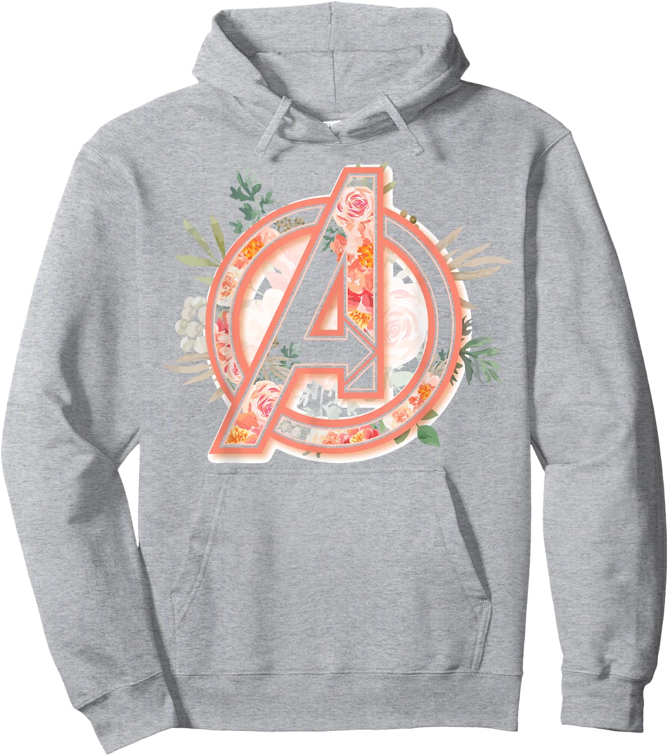 Marvel Avengers Soft Floral Fill Logo Small Hoodie - Hoodie | Ash