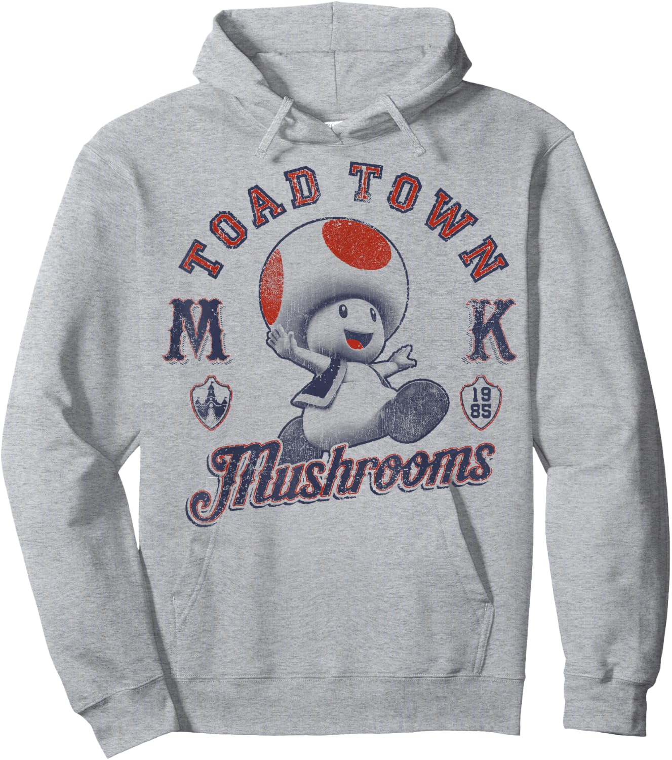 Super Mario Toad Town Mushrooms Hoodie - Hoodie | Ash