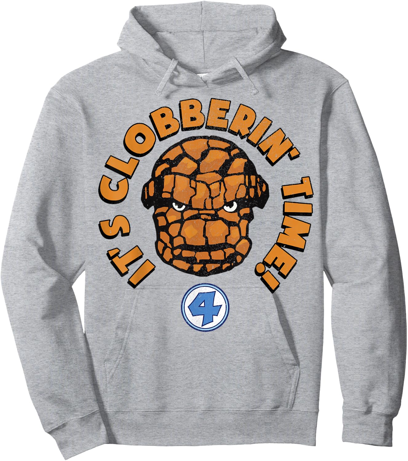 Marvel Fantastic Four The Thing Clobberin' Time Big Face Hoodie - Hoodie | Ash