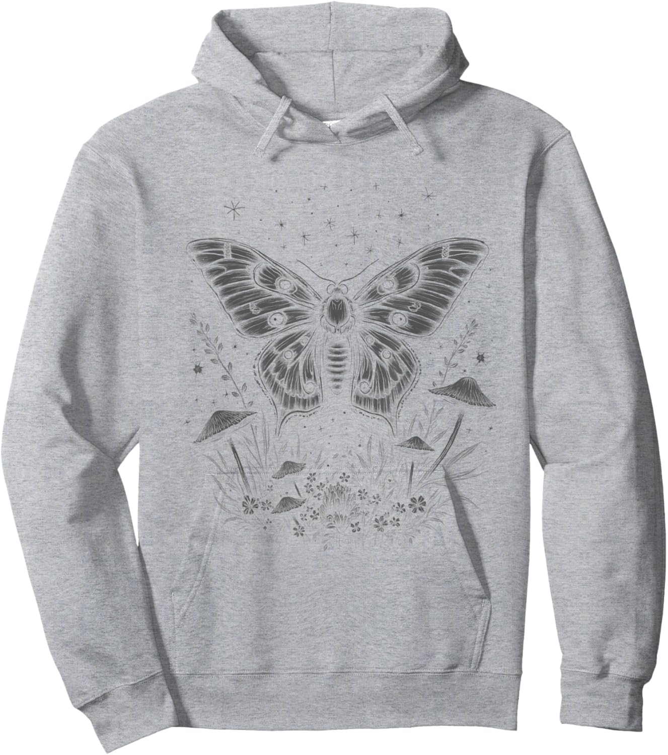Cute Fairycore Floral Moth Aesthetic Women Girls Hoodie - Hoodie | Ash
