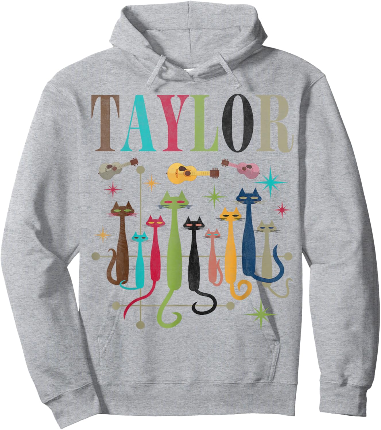 Retro Taylor Vintage Mid-Century Look Taylor Cats 50s 60s Hoodie - Hoodie | Ash