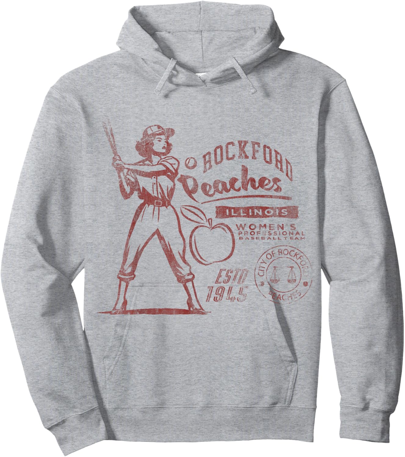 Rockford Peaches women's baseball team 1945 Hoodie - Hoodie | Ash