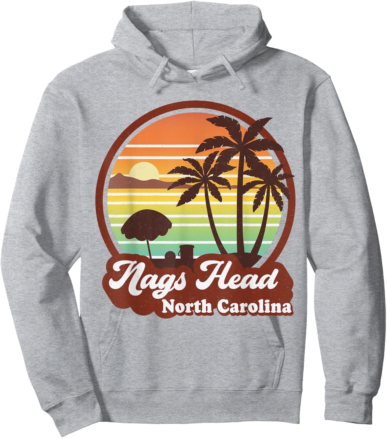 Vintage Nags Head North Carolina NC Retro 70s Beach Souvenir Hoodie - Hoodie | Ash