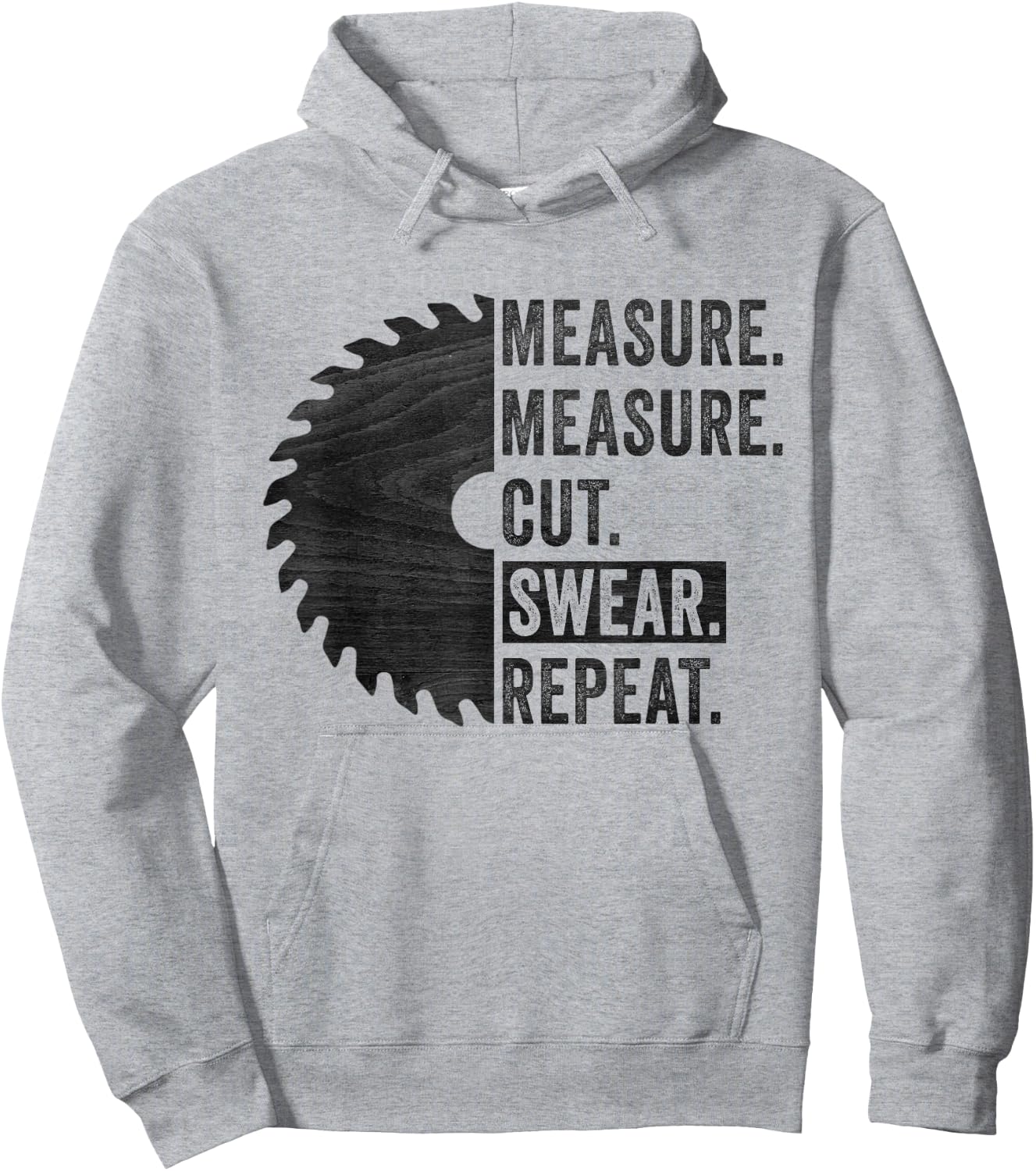 Funny Woodworking Dad Measure Cut Swear Handyman Fathers Day Hoodie - Hoodie | Ash