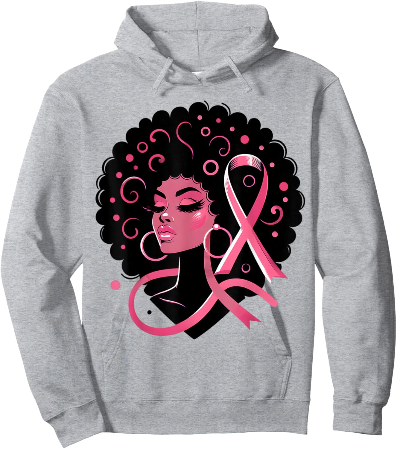 Breast Cancer Black African American Women Support Pink Hoodie - Hoodie | Ash