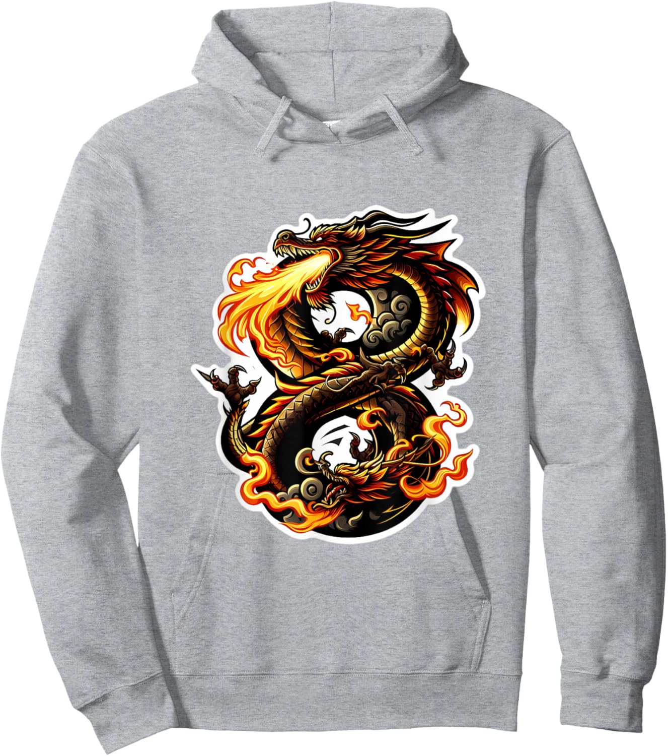 Turning 8 Years Old Dragon Birthday Party 8th Bday Boy, Girl Hoodie - Hoodie | Ash