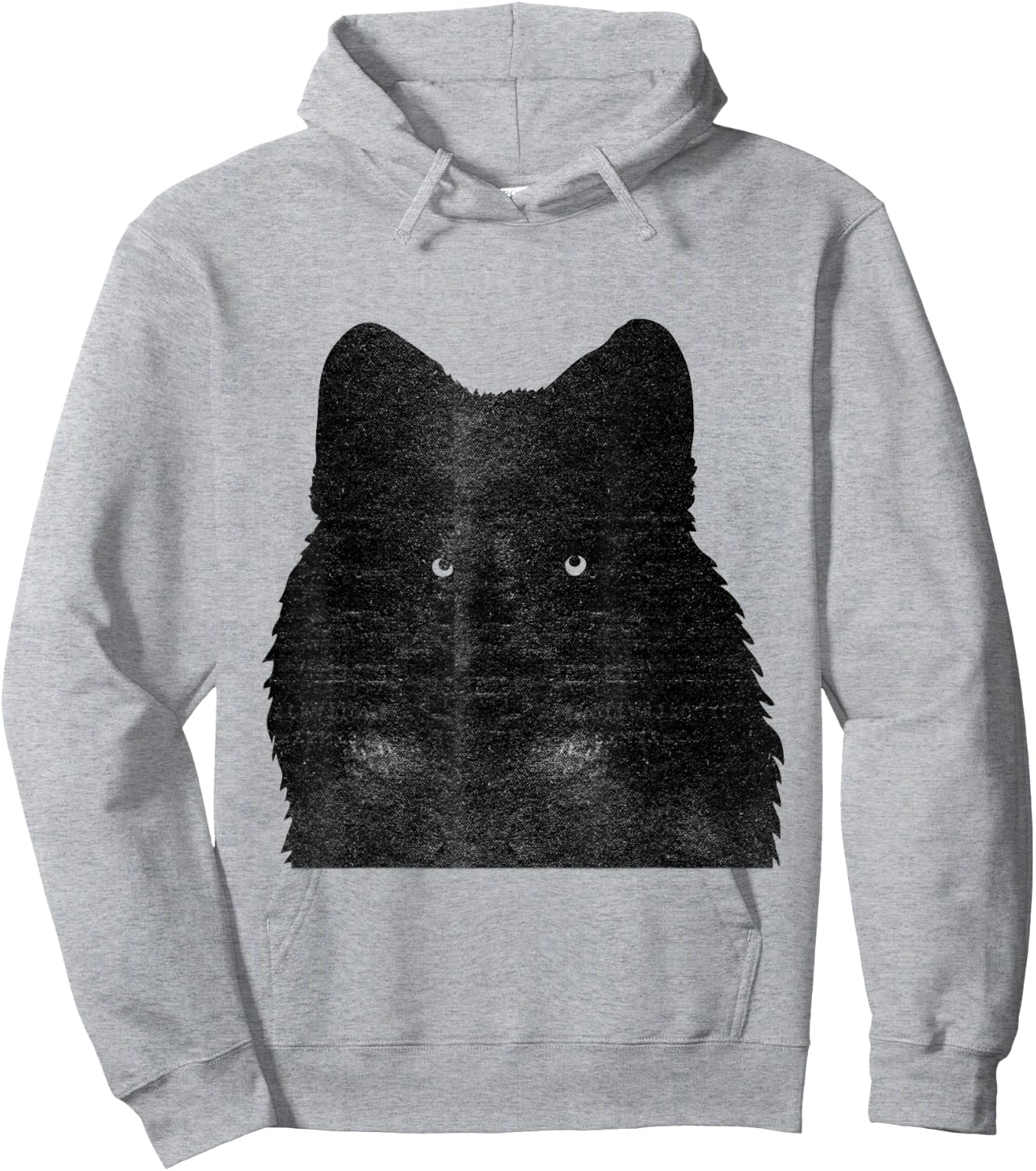 Awesome Black Wolf Face Hoodie - Hoodie | Ash