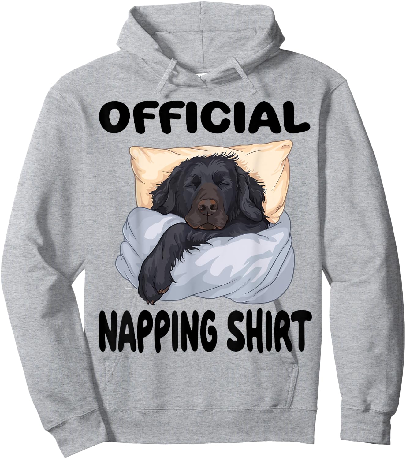 Flat Coated Retriever Dog Official Napping shirt Pajamas Hoodie - Hoodie | Ash