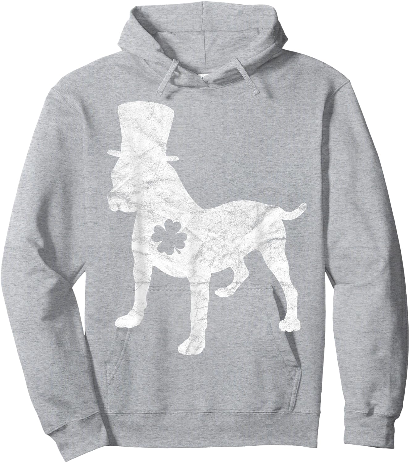 Retro Pitbull Hat Gift Irish Shamrock Dog St Patrick's Day Hoodie - Hoodie | Ash