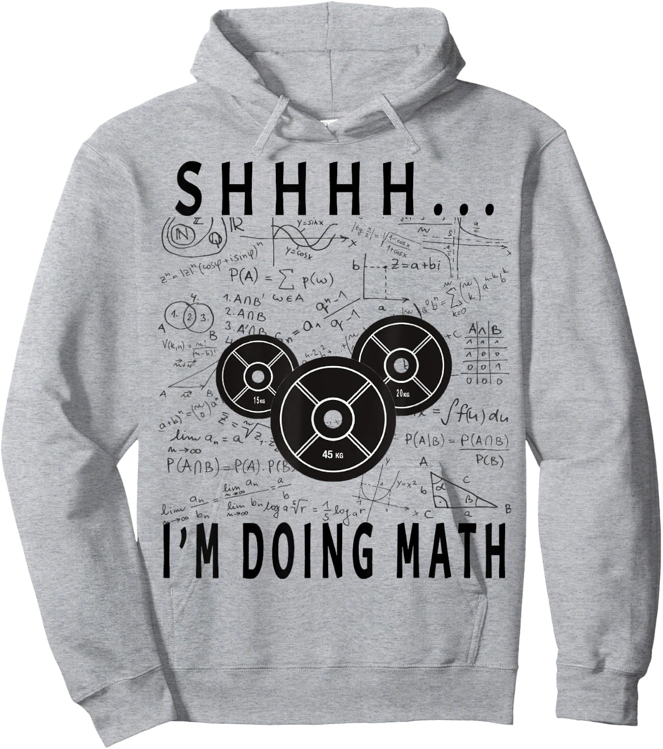 Shhh i'm doing math Weight Lifting For Gym Workout Fitness Hoodie - Hoodie | Ash