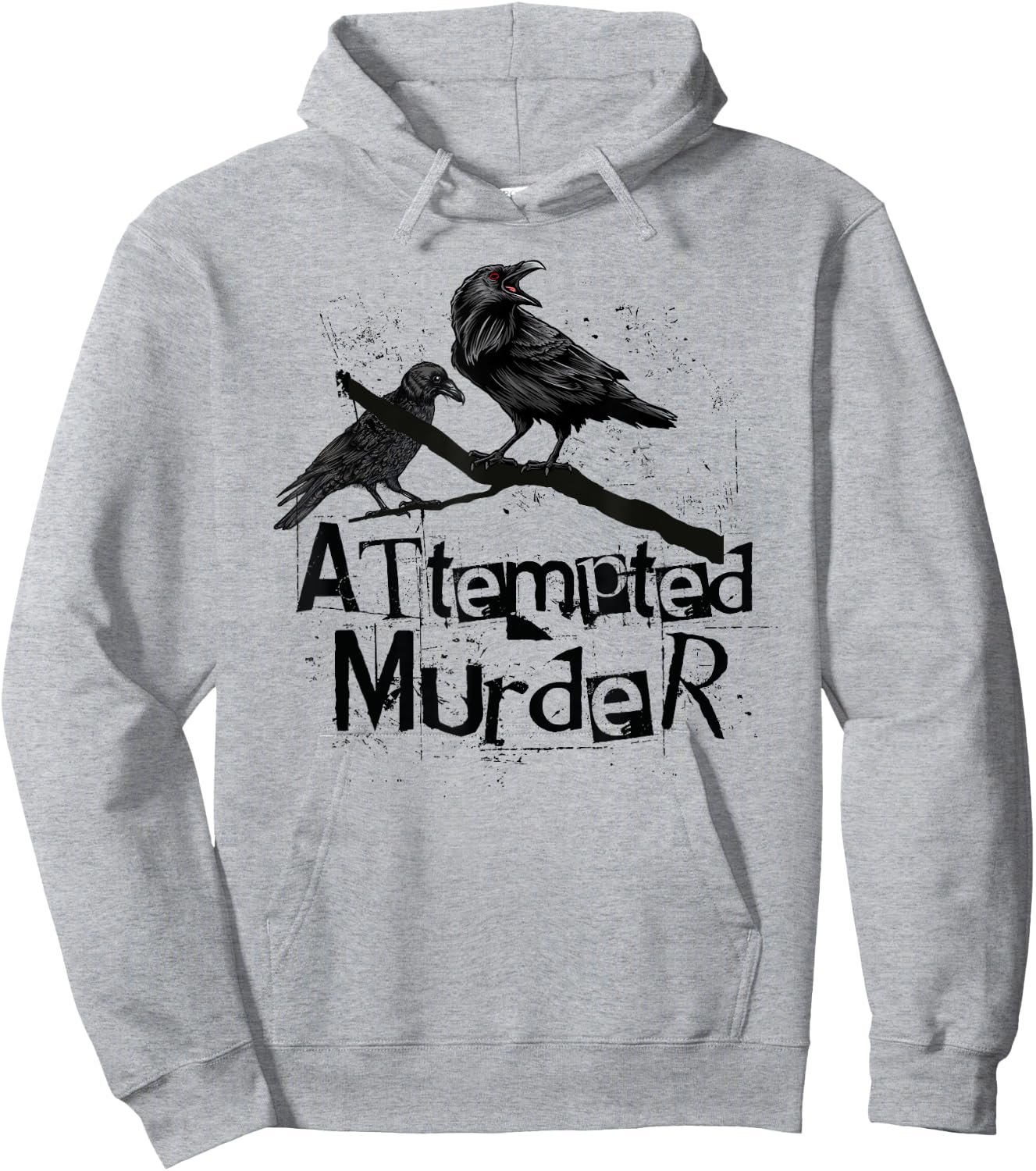 Attempted Murder, Crows Collective Noun, Funny Halloween Hoodie - Hoodie | Ash