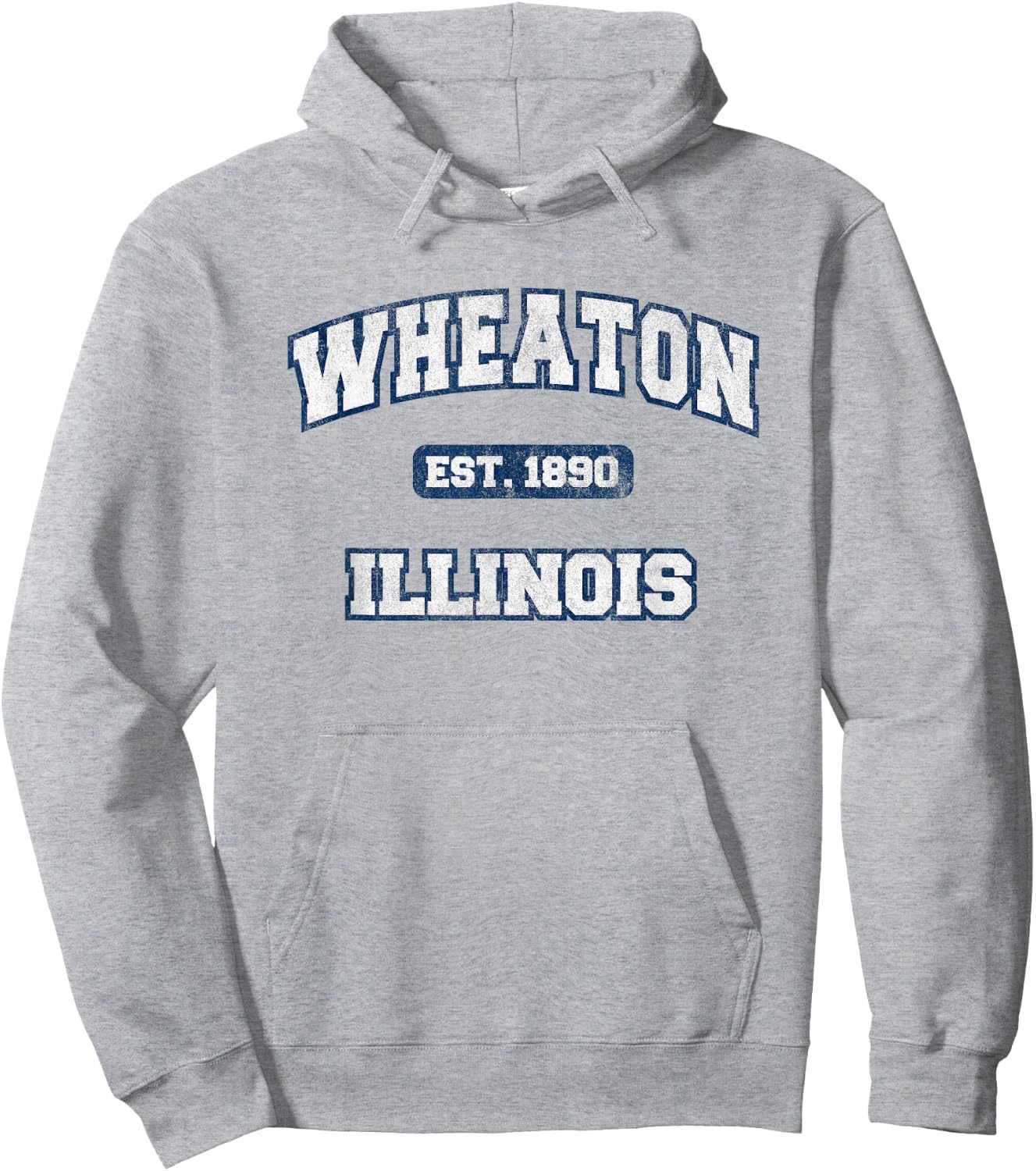 Wheaton Illinois Varsity College Style Hoodie - Hoodie | Ash
