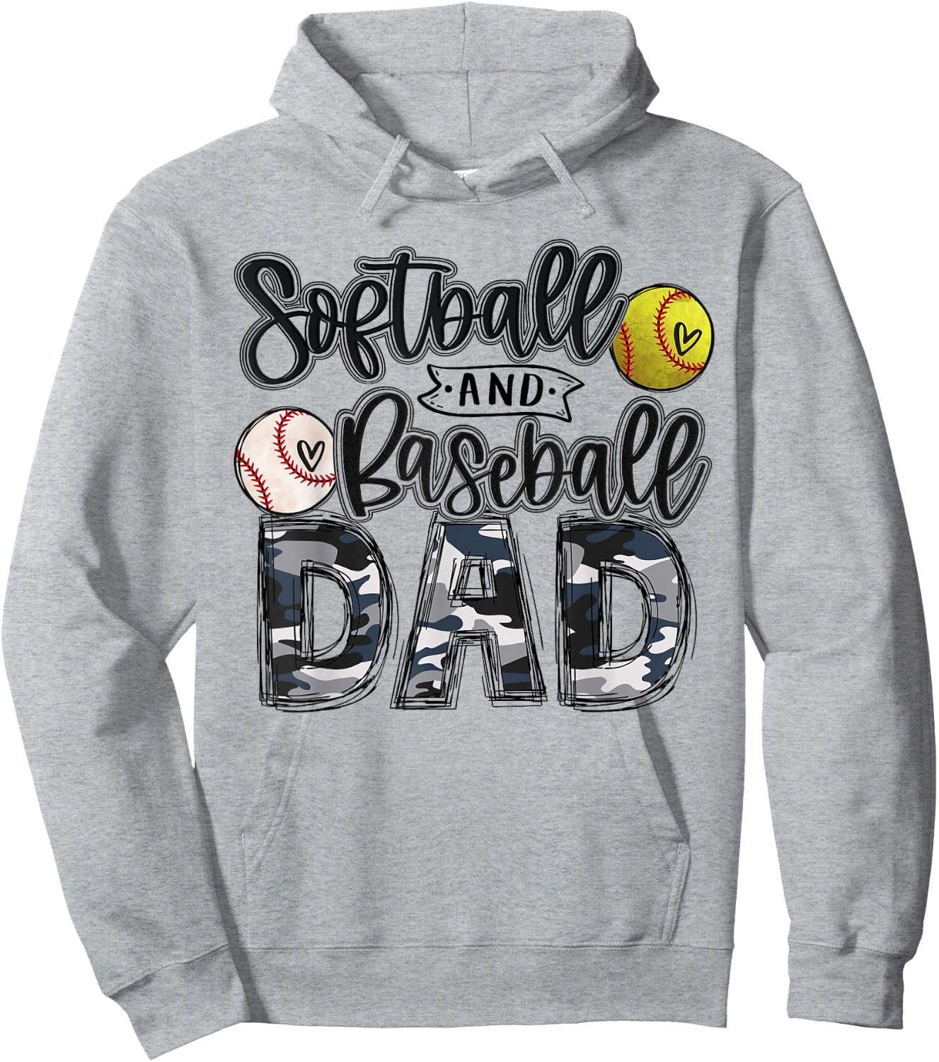 Baseball And Softball Dad of Both Softball Dad Baseball Dad Hoodie - Hoodie | Ash