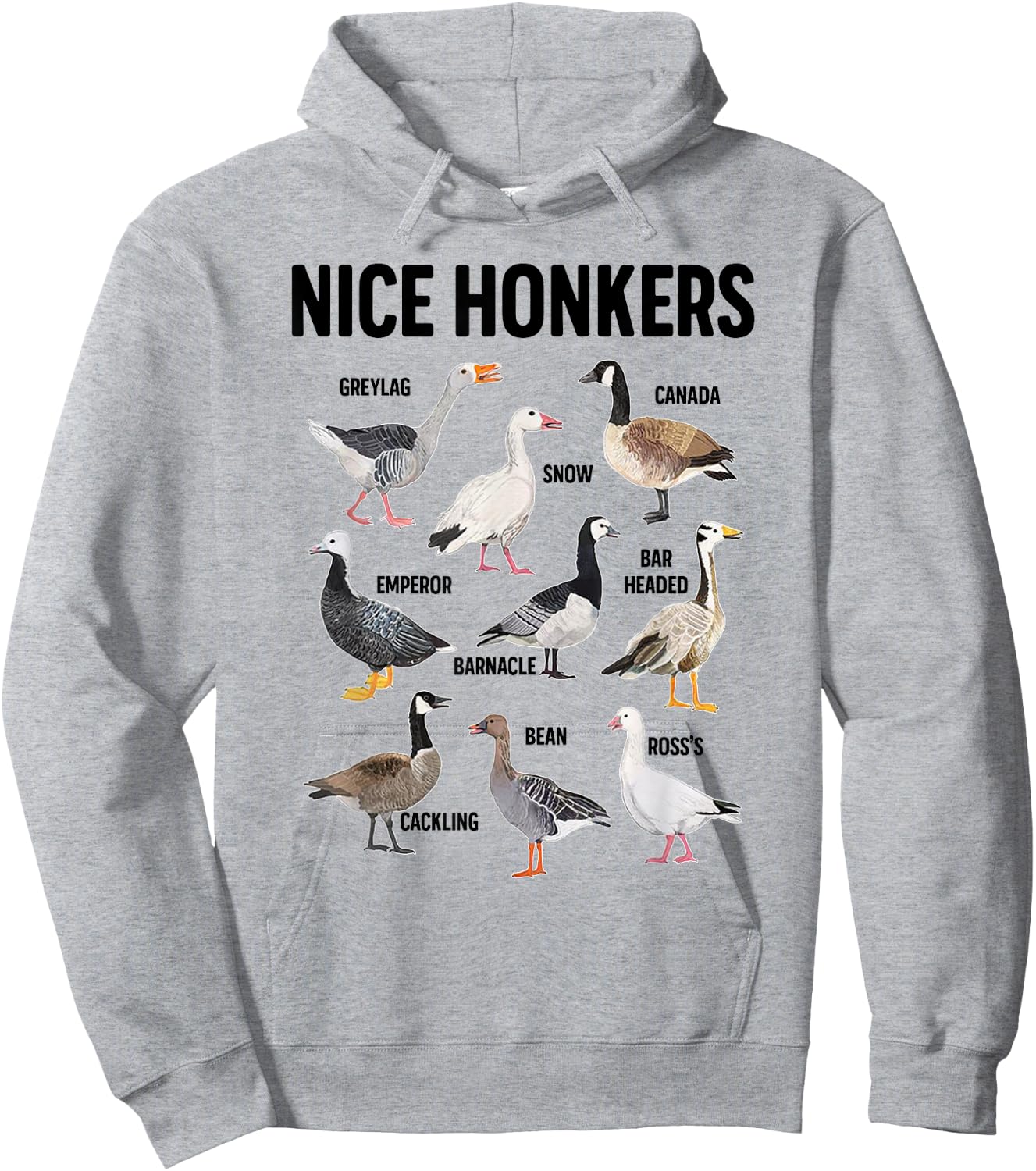 Nice Honker Pun Adult Joke Funny Bird Lover Birdwatcher Hoodie - Hoodie | Ash