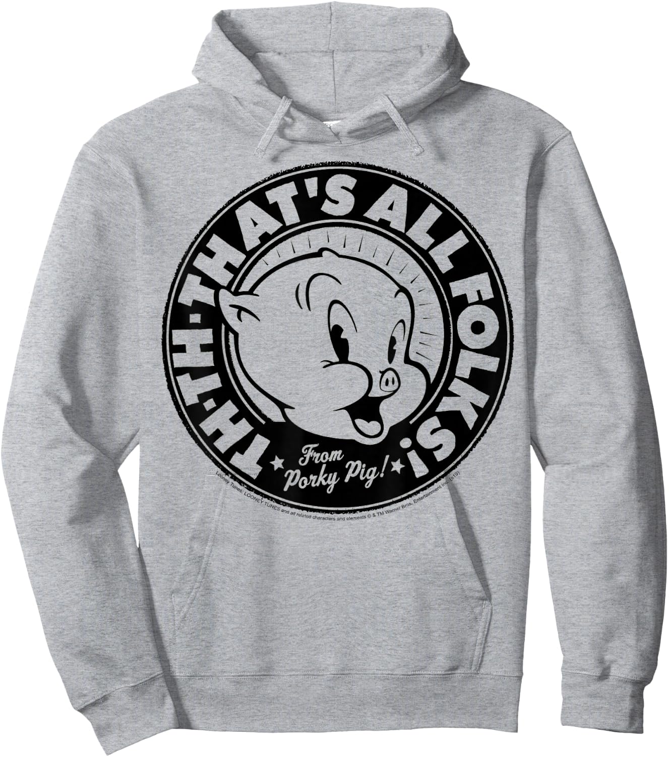 Looney Tunes Porky Pig Th-Th-That's All Folks Hoodie - Hoodie | Ash