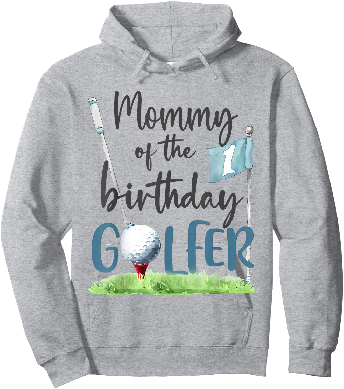 Mommy Of The Birthday Golfer Matching 1st Birthday Family Hoodie - Hoodie | Ash