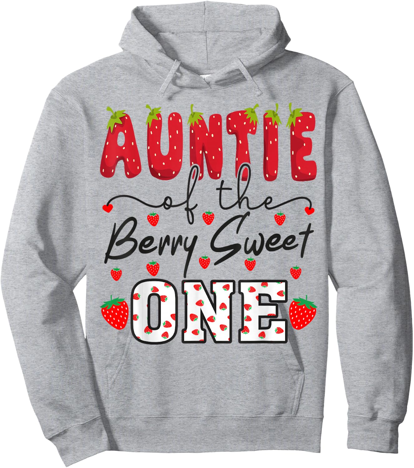 Auntie of The Berry Sweet One Strawberry Aunt Hoodie - Hoodie | Ash