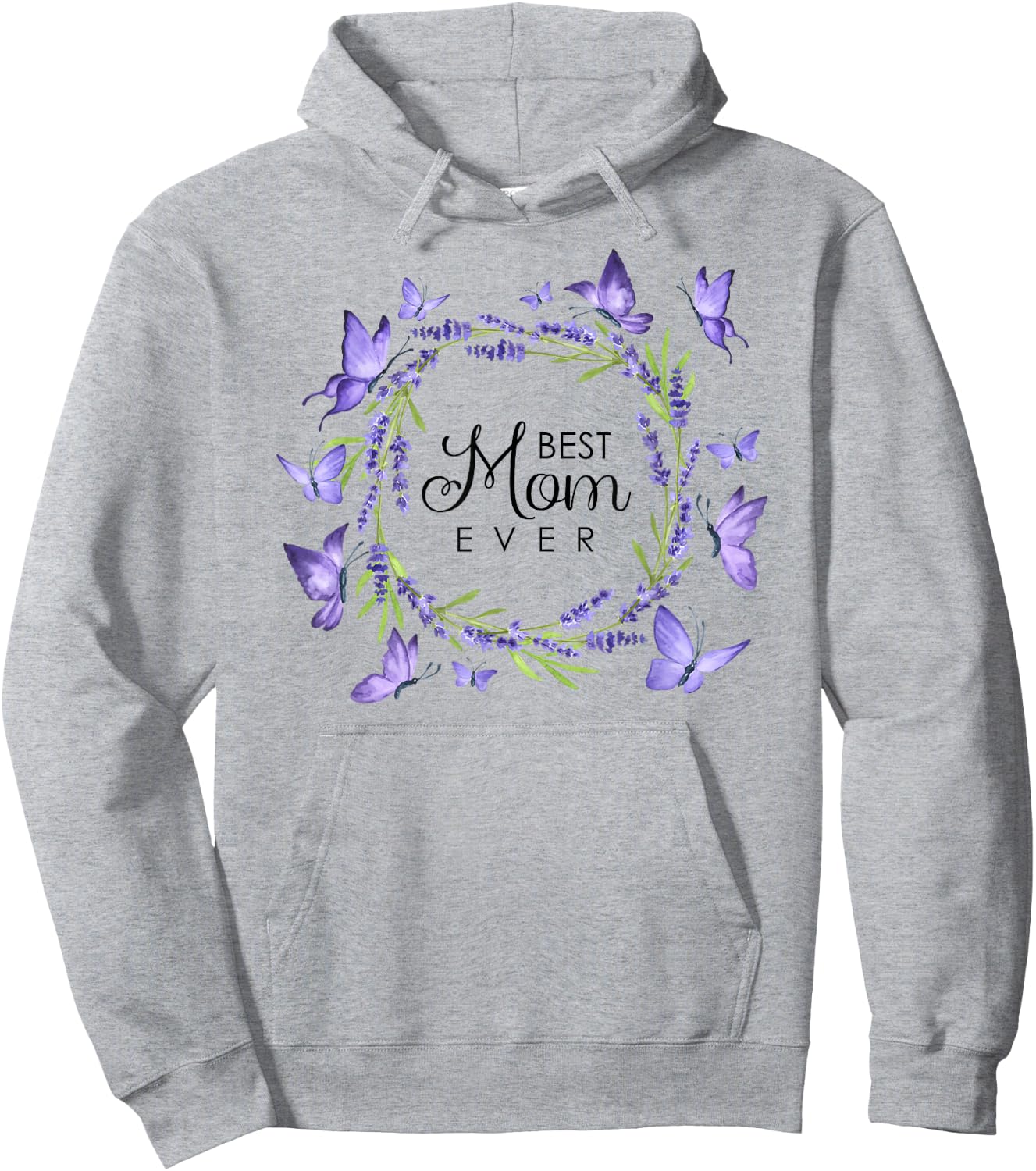 Best Mom Ever Purple Butterflies Lilacs Lavender Hoodie - Hoodie | Ash