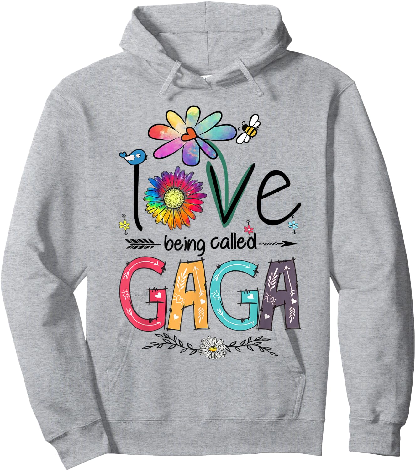 I Love Being Called Gaga Daisy Flower Cute Mother's Day Hoodie - Hoodie | Ash