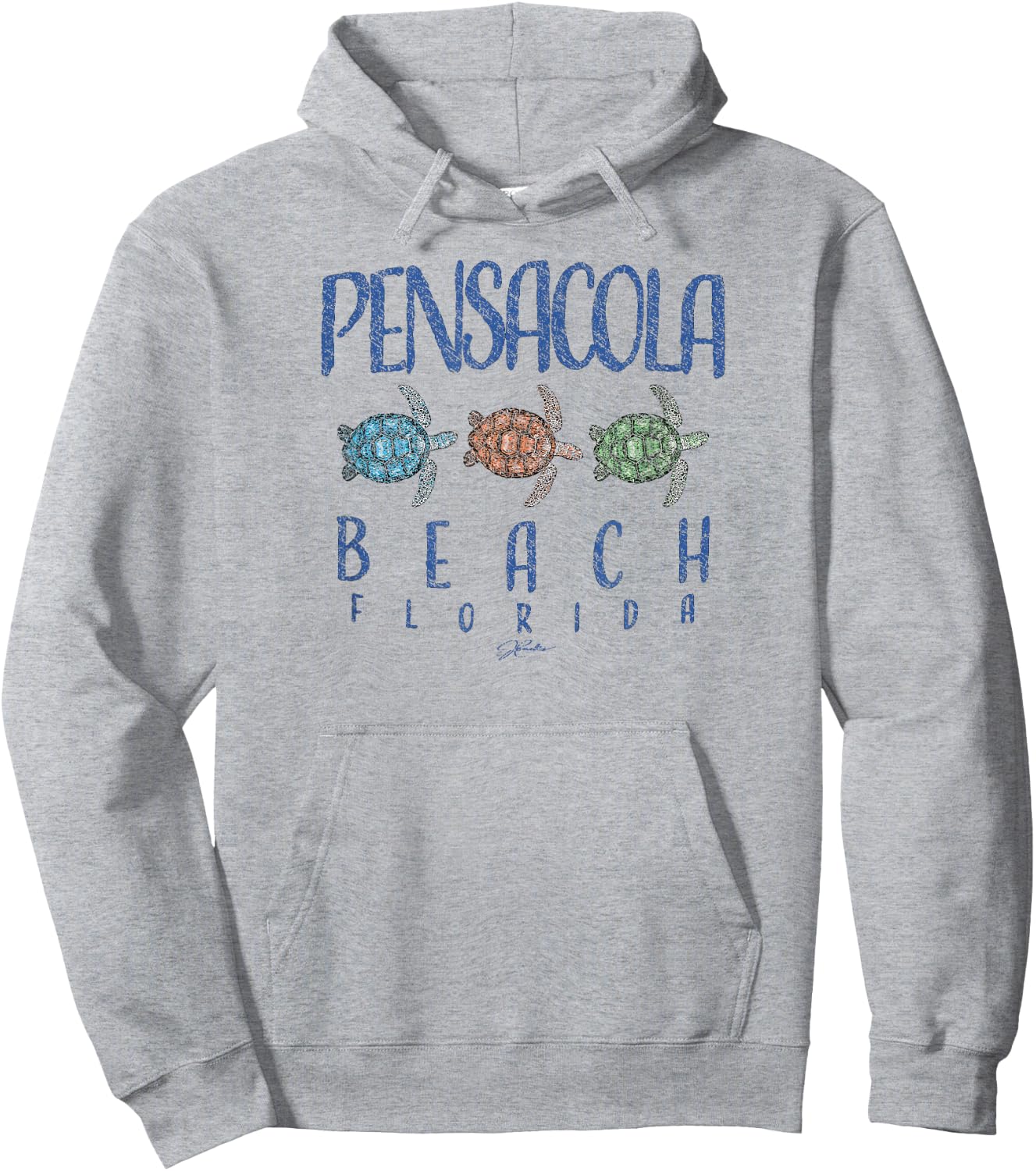 JCombs: Pensacola Beach, FL, Three Sea Turtles Hoodie - Hoodie | Ash