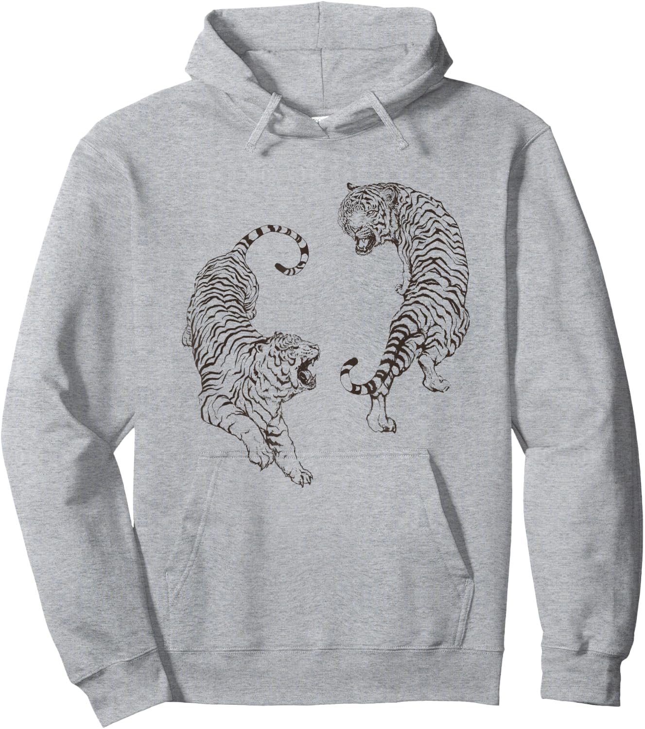 Aesthetic Tiger Shirt Thai Tigers Retro Tattoo Art Hoodie - Hoodie | Ash