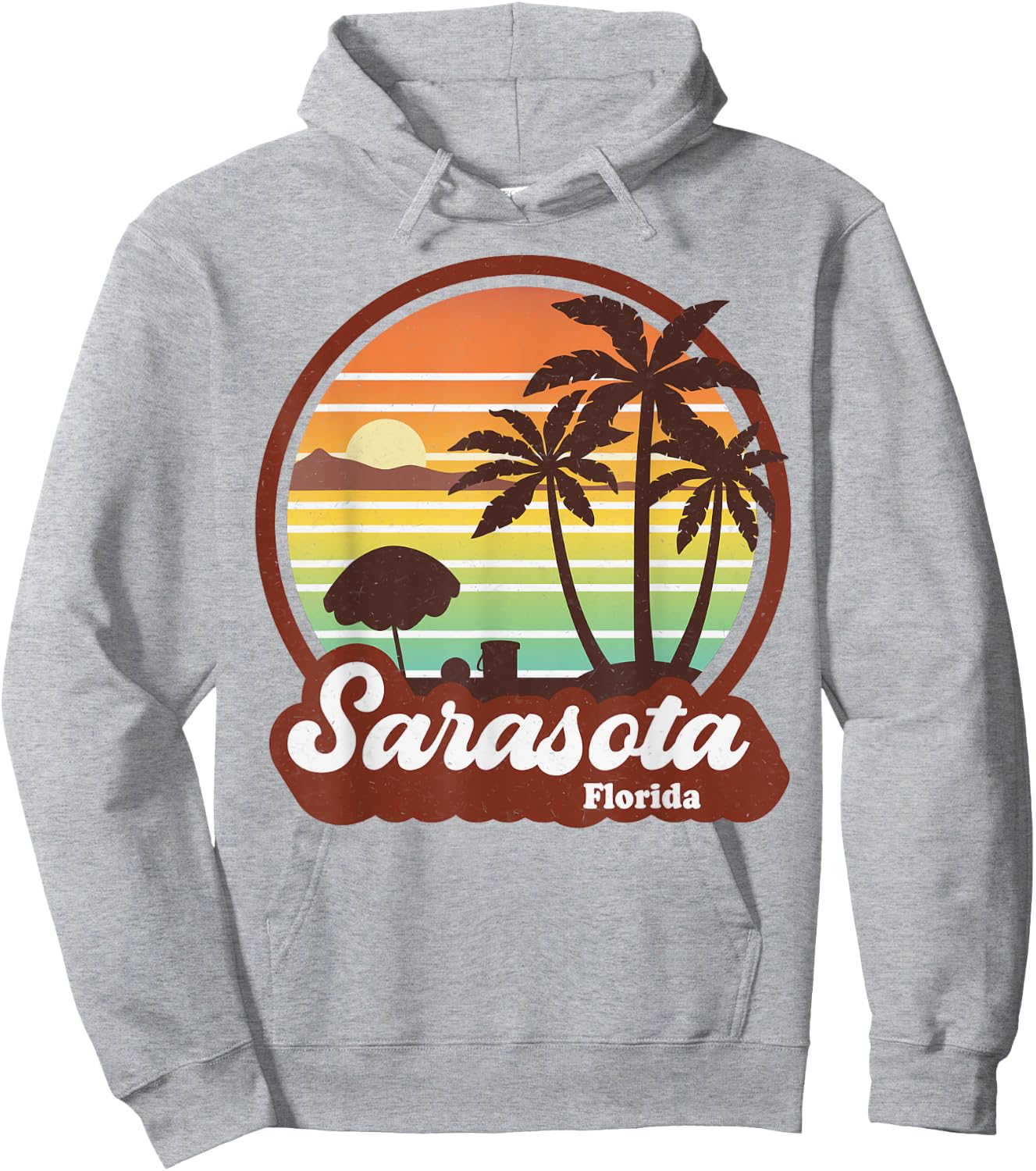Sarasota Florida Beach Vintage Retro 80s Summer Vacation Women Girls Kids Hoodie - Hoodie | Ash