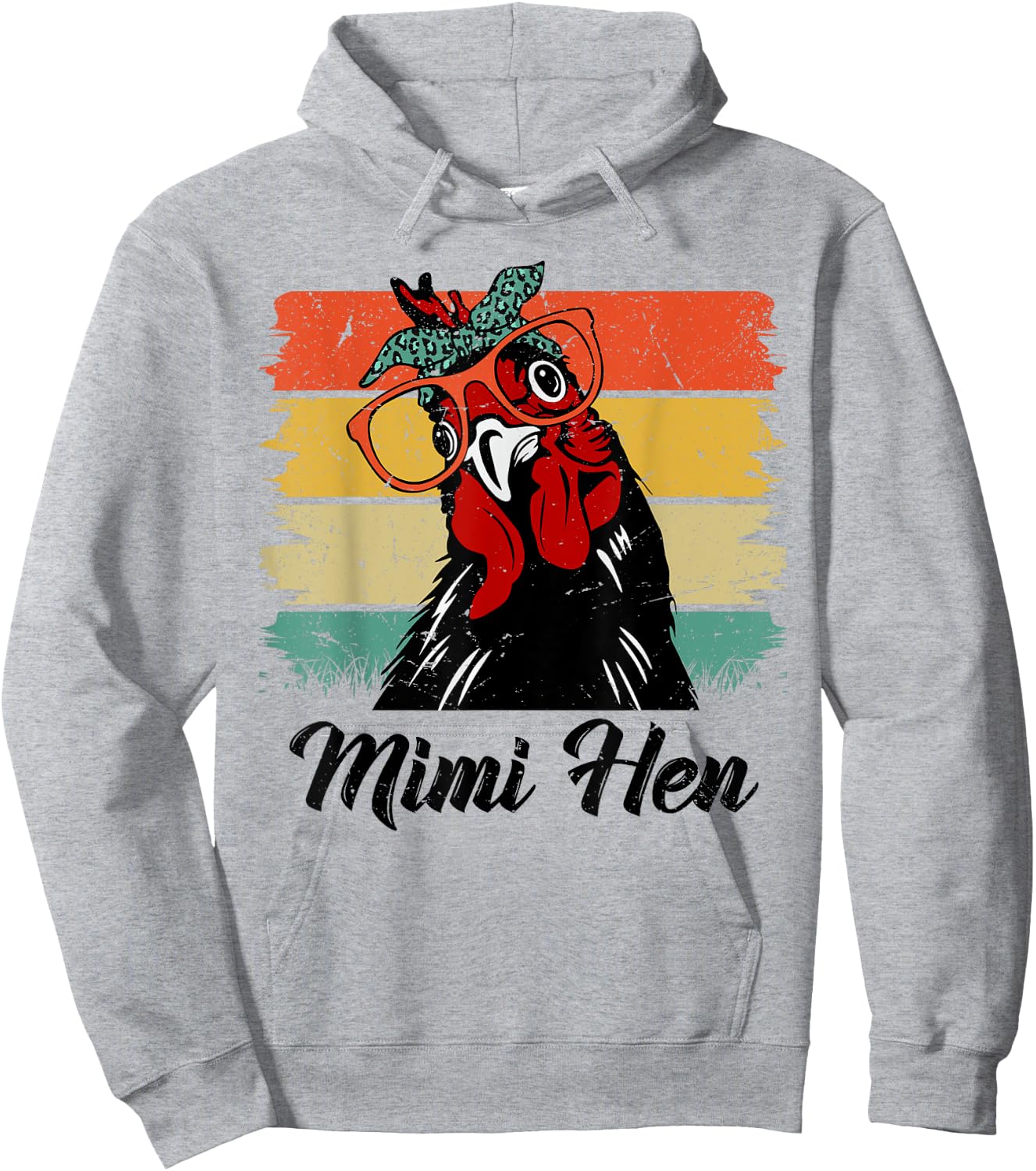 Retro Mimi Hen Chicken Mimi Chicken Lover Farmer Mothers Day Hoodie - Hoodie | Ash