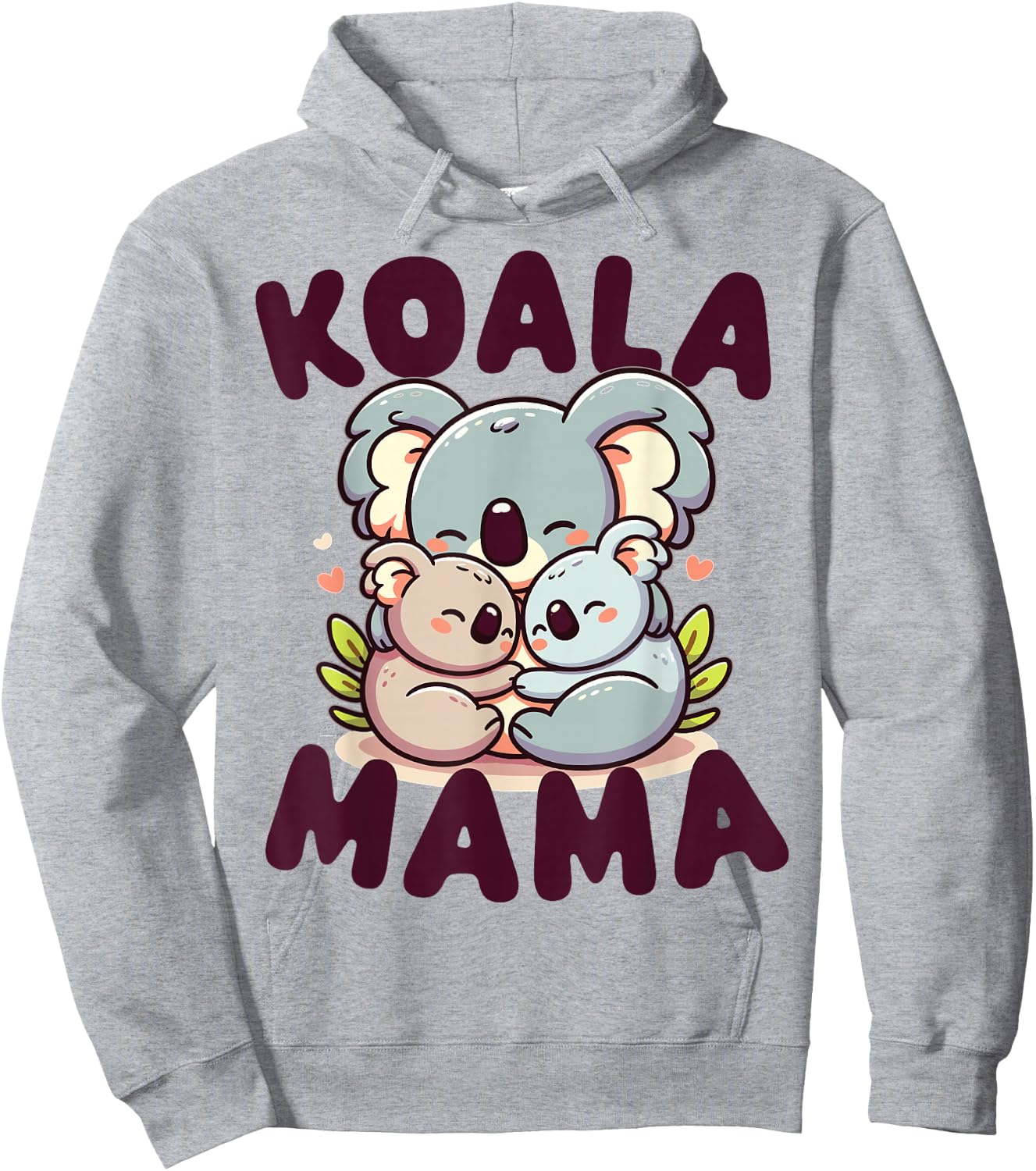 Koala Mama Mother of Two Girls or Boys Kawaii Cute Family Hoodie - Hoodie | Ash