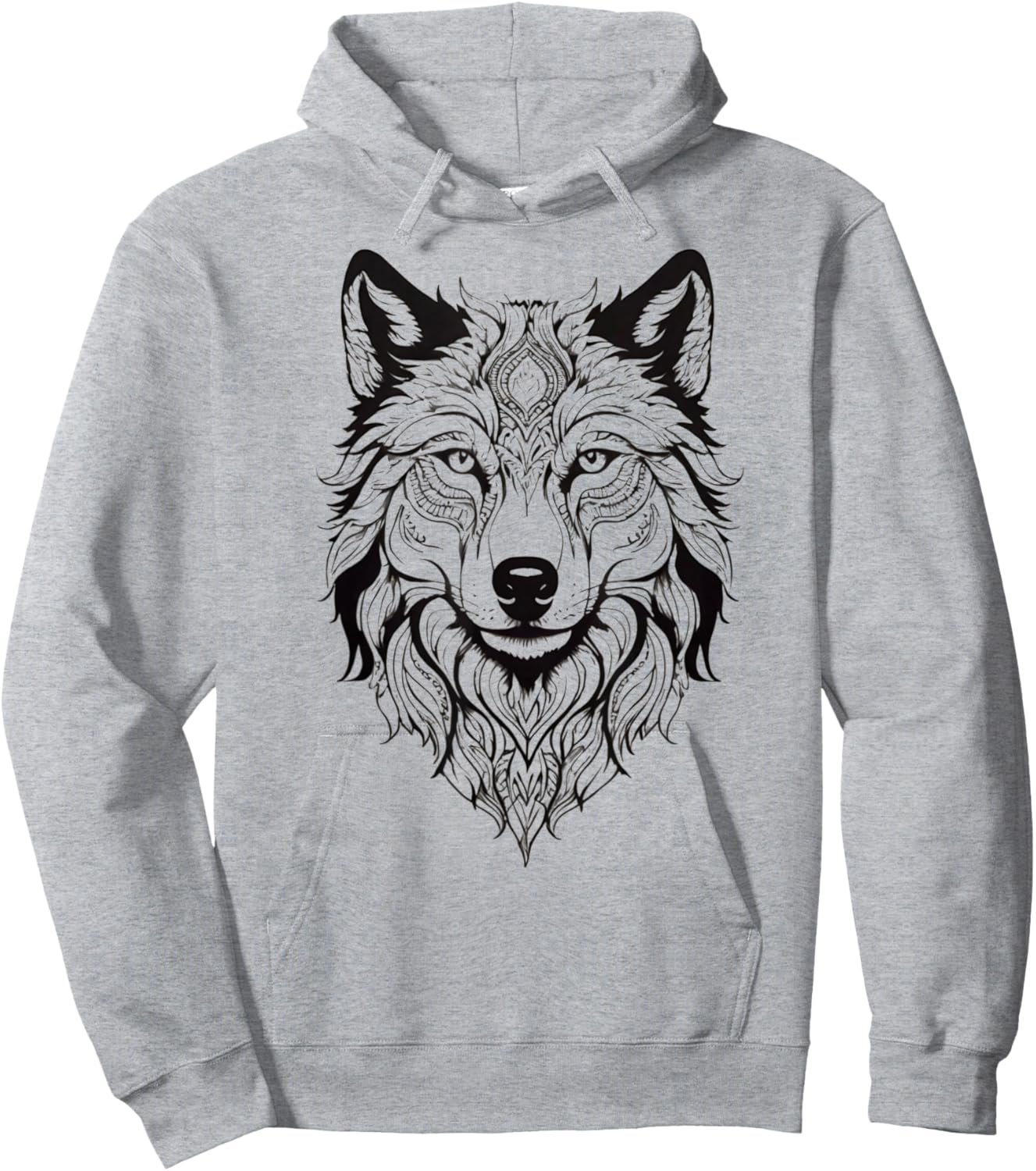 Floral Wolf Vintage Flowers Wolf Face for Wolves Lover Hoodie - Hoodie | Ash