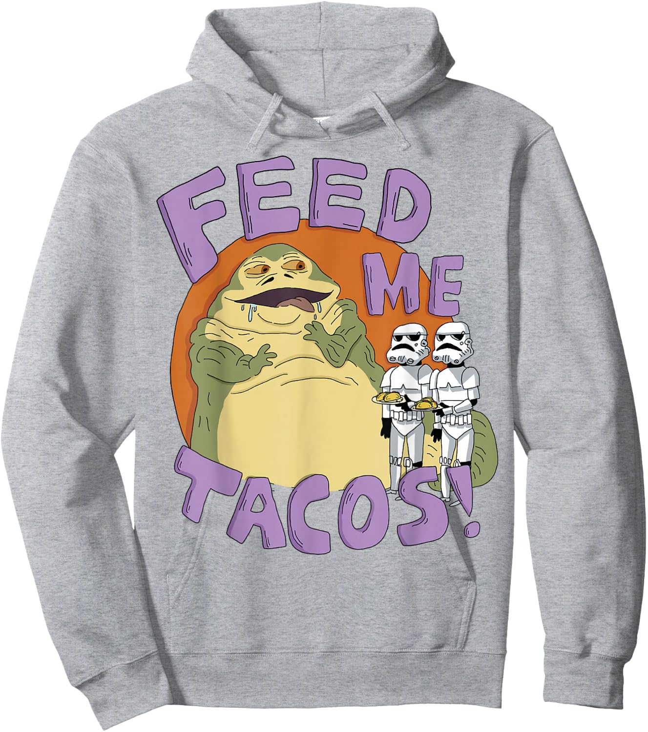Star Wars Jabba The Hutt Feed Me Tacos Doodle Hoodie - Hoodie | Ash