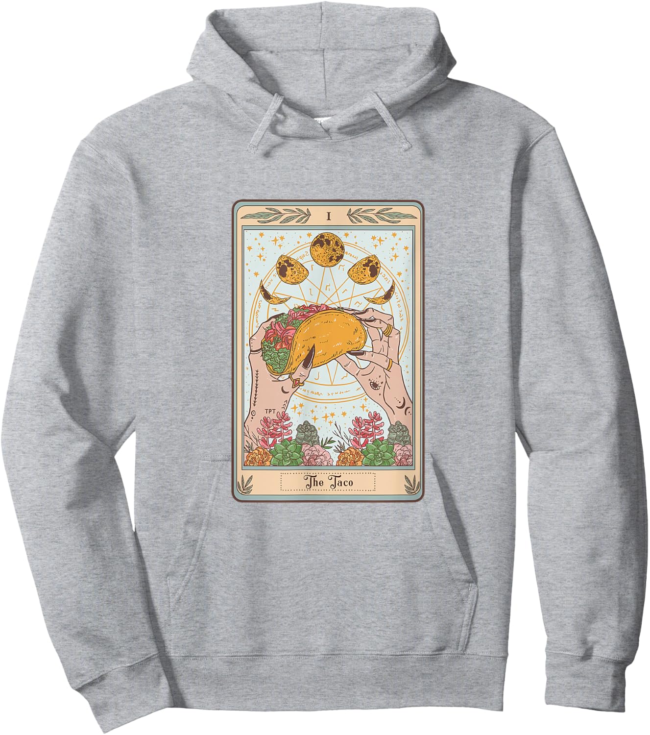 The Taco Tarot Card Funny Taco Lover Tacos Mexican Fiesta Hoodie - Hoodie | Ash