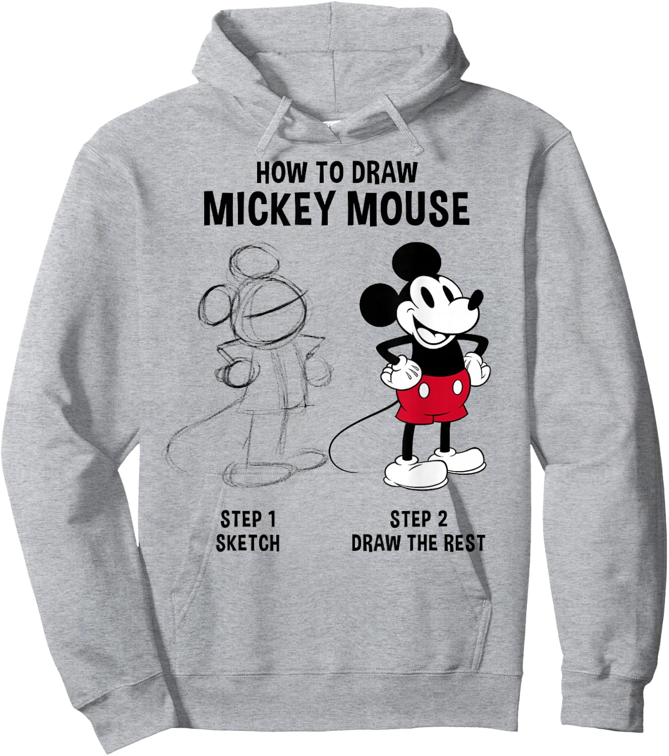 Disney Mickey And Friends How To Draw Mickey Mouse Hoodie - Hoodie | Ash