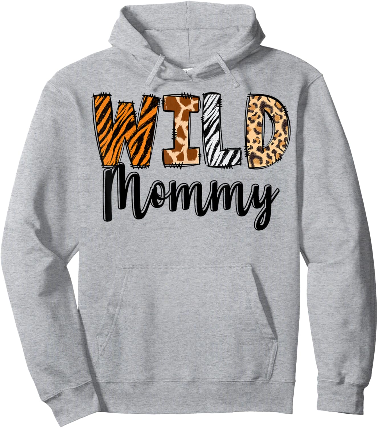 Wild Mommy Zoo Born Two Be Wild B-day Safari Jungle Animal Hoodie - Hoodie | Ash