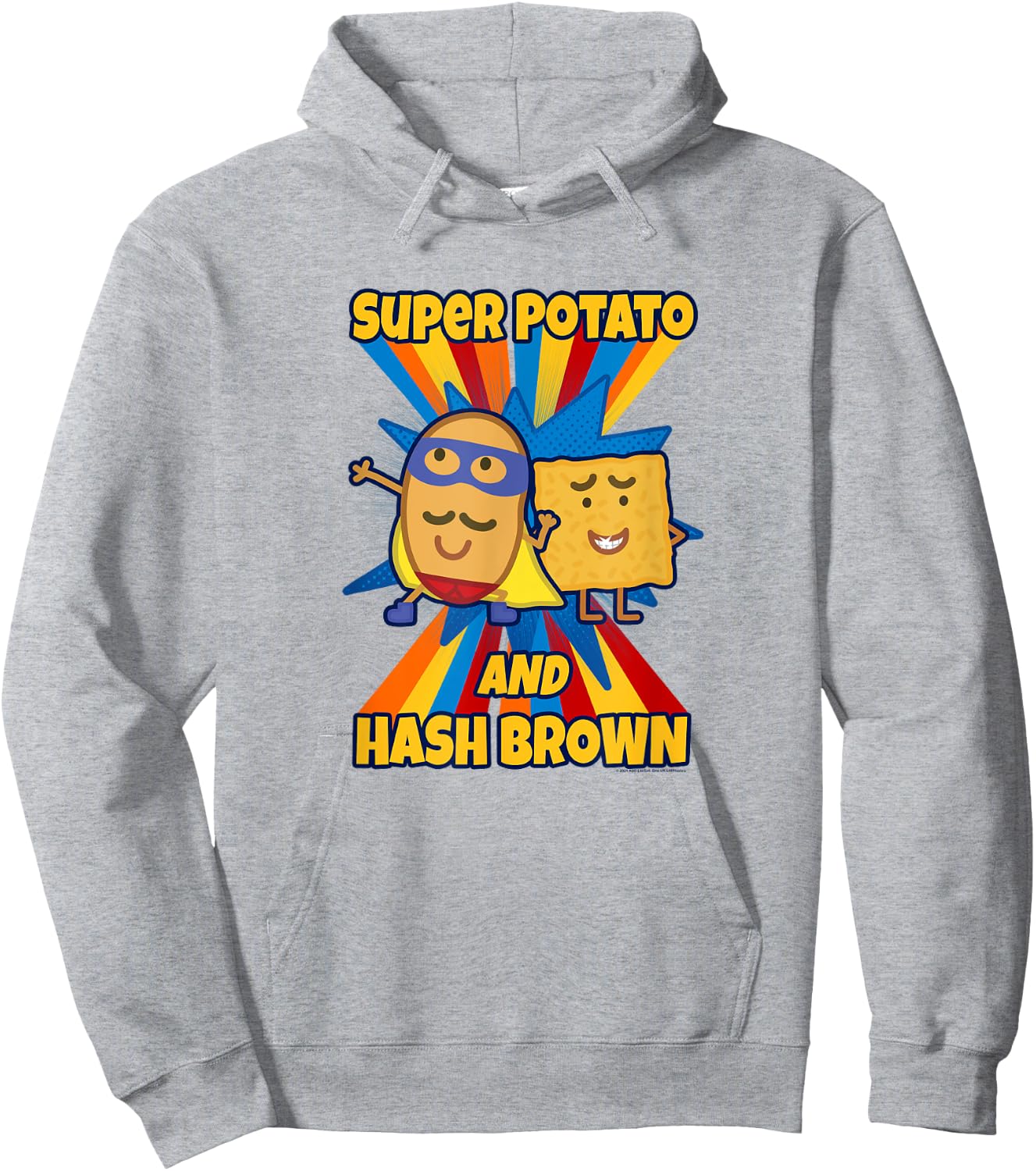 Peppa Pig Visits America Super Potato And Hash Brown Hoodie - Hoodie | Ash