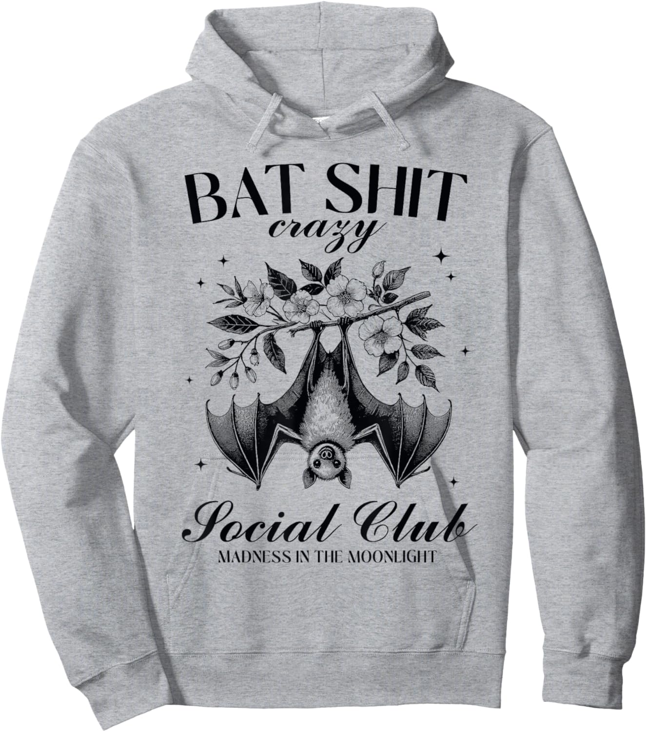 Bat Shit Crazy Social Club Madness In The Moonlight Hoodie - Hoodie | Ash