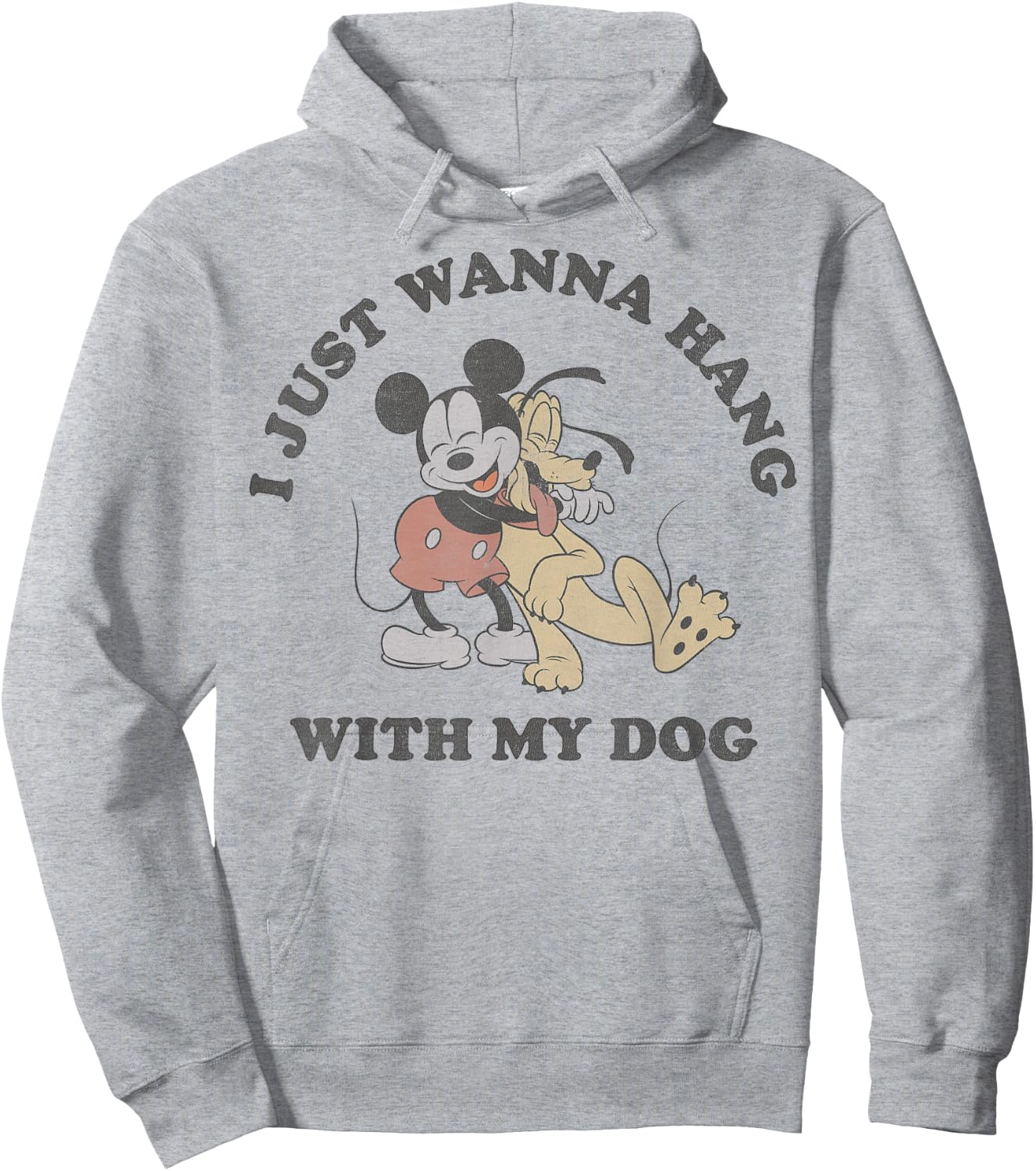 Disney Mickey And Friends I Just Want To Hang With My Dog Hoodie - Hoodie | Ash