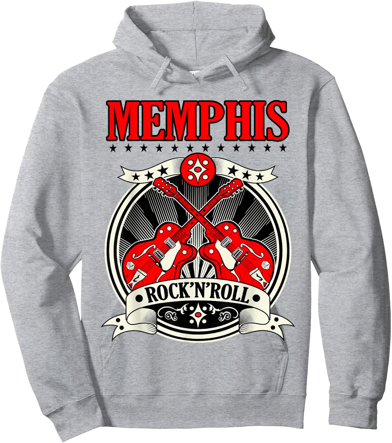 50s Rockabilly Style Memphis Gifts Sock Hop Party Guitar Hoodie - Hoodie | Ash