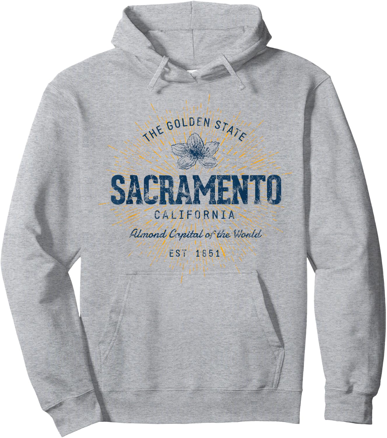 Vintage Sacramento Retro Hoodie - Hoodie | Ash