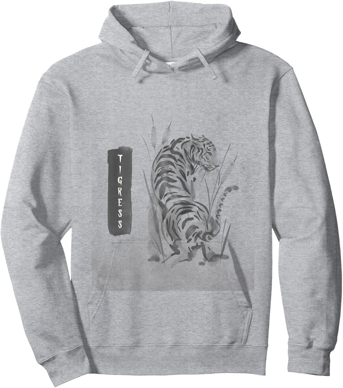 Women Tiger Graphic Summer Top Asian Inspired Tigress Gift Hoodie - Hoodie | Ash