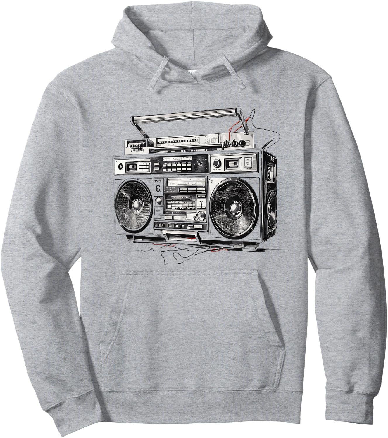 Ghetto Blaster Hip Hop 80's 90's Street Gangster Rap Lover Hoodie - Hoodie | Ash