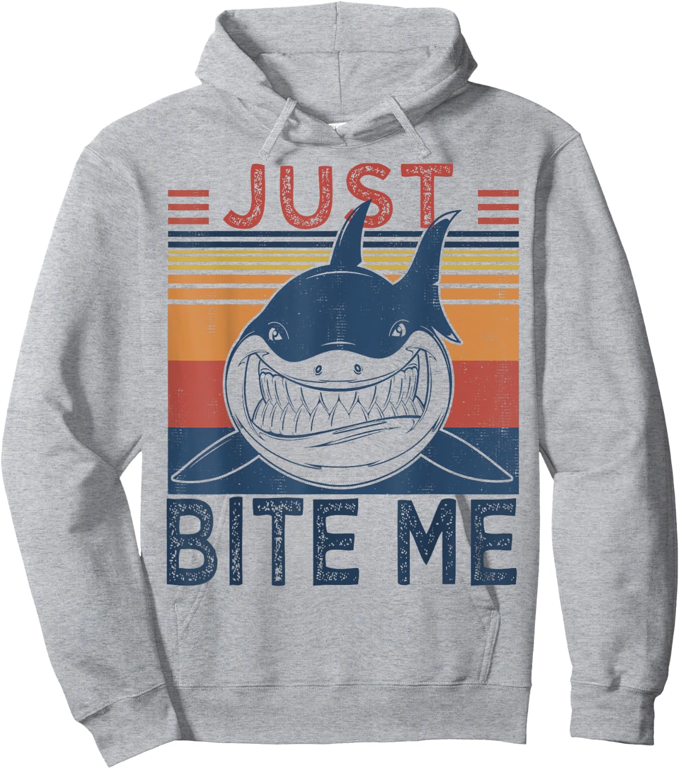 Just Bite Me | Funny Fishing Cool Shark Hoodie - Hoodie | Ash