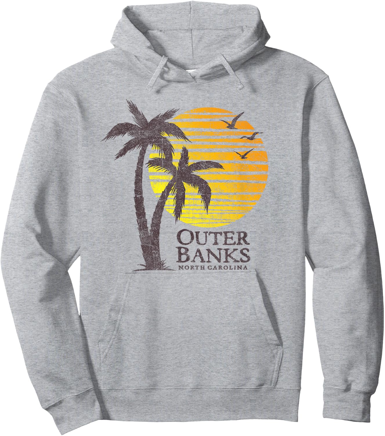 Vintage Outer Banks OBX North Carolina Souvenir Hoodie - Hoodie | Ash